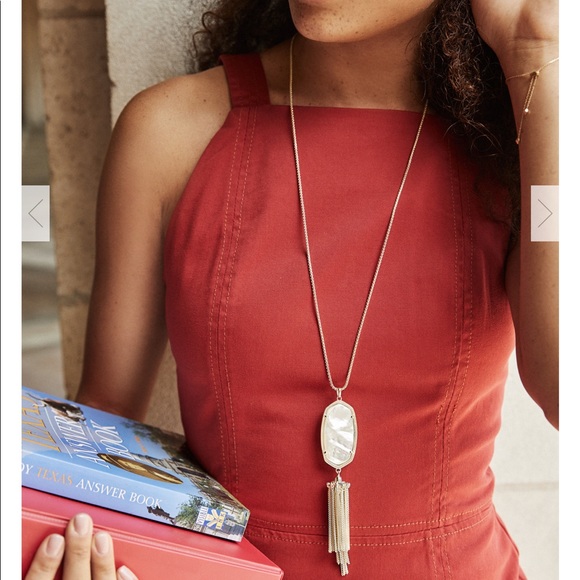 Kendra Scott,Mother of Pearl Gold Pendent Necklace - Picture 1 of 6